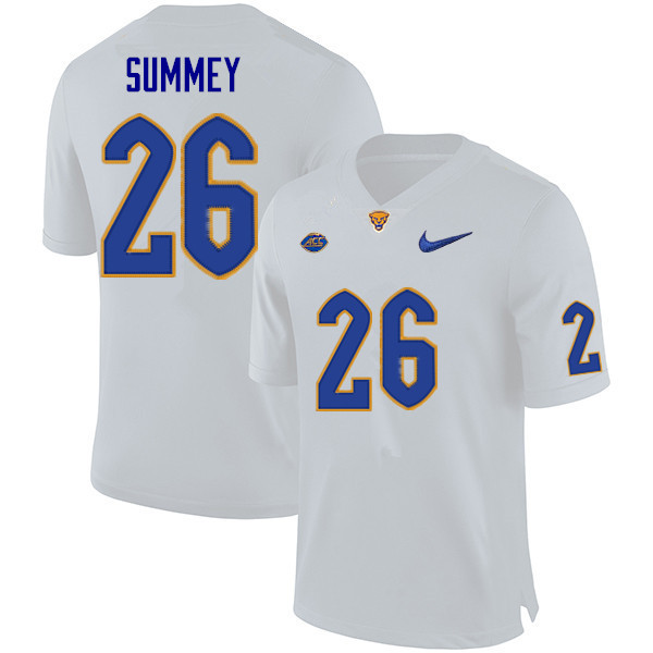 Men #26 Anthony Summey Pitt Panthers College Football Jerseys Sale-White